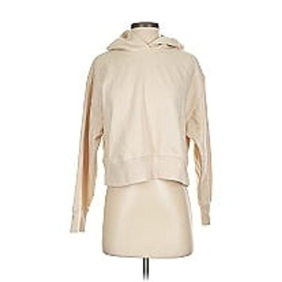 Zara Cropped Cream/Tan Hoodie - Soft & High Quality - Picture 1 of 4